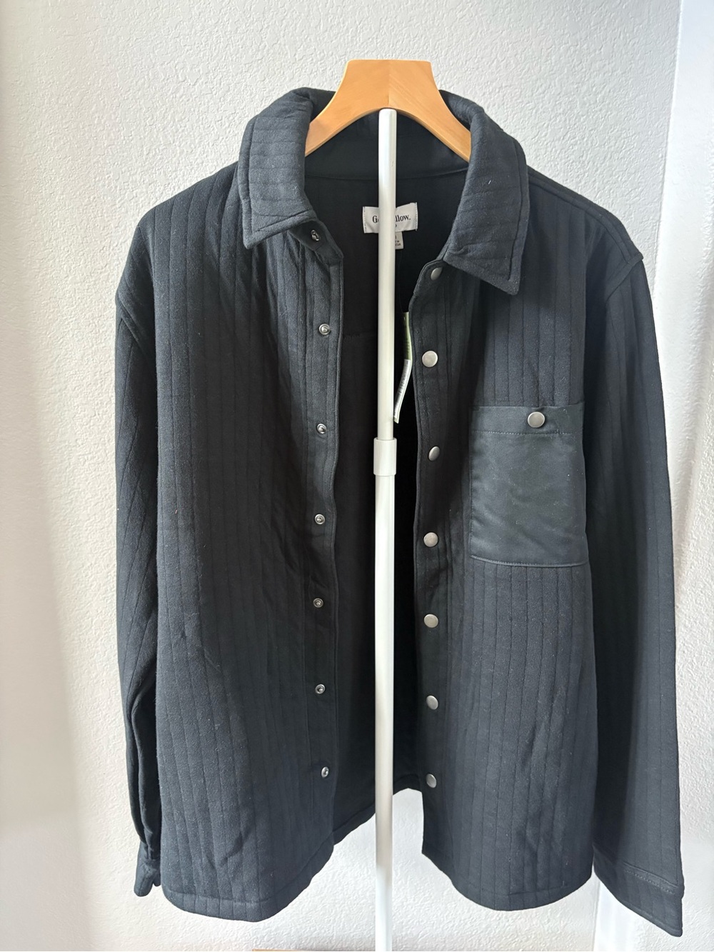 Goodfellow & Co Black Quilted Snap Shirt Jacket